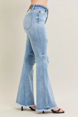 Judy Blue Full Size Hw Flare Jeans W/ Shield Pockets Plus Size OutfitFlow