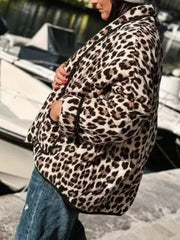 Outfit Flow - Leopard Open Front Long Sleeve Outerwear