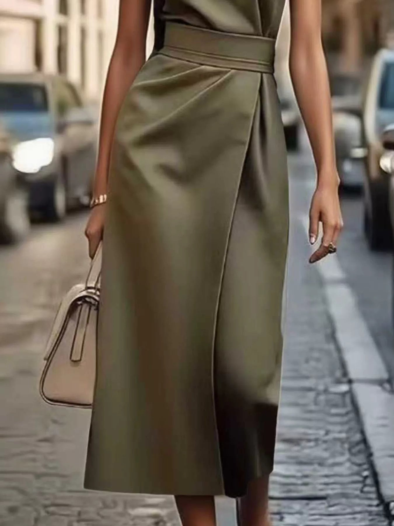 Round Neck Sleeveless Midi Dress OutfitFlow