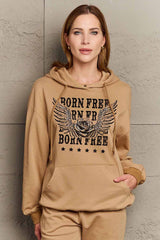 Outfit Flow - Simply Love Simply Love Full Size BORN FREE Graphic Hoodie