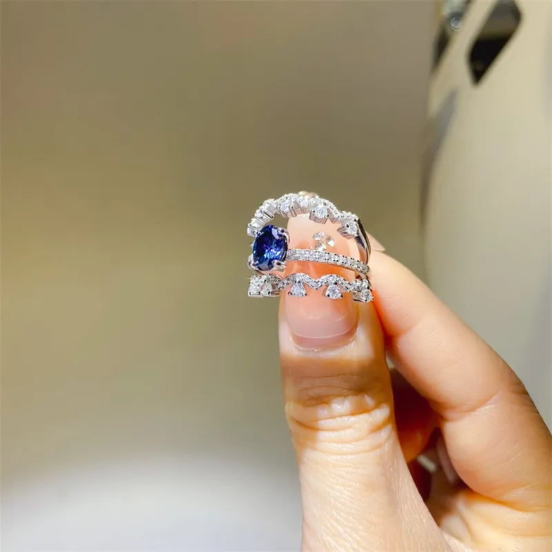 1 Carat Moissanite 925 Sterling Silver Ring OutfitFlow