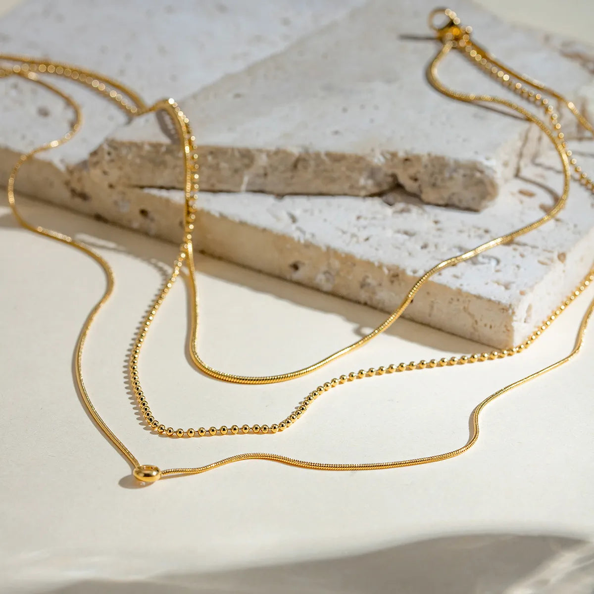 18K Gold-Plated Layered Necklace OutfitFlow