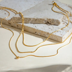 18K Gold-Plated Layered Necklace OutfitFlow