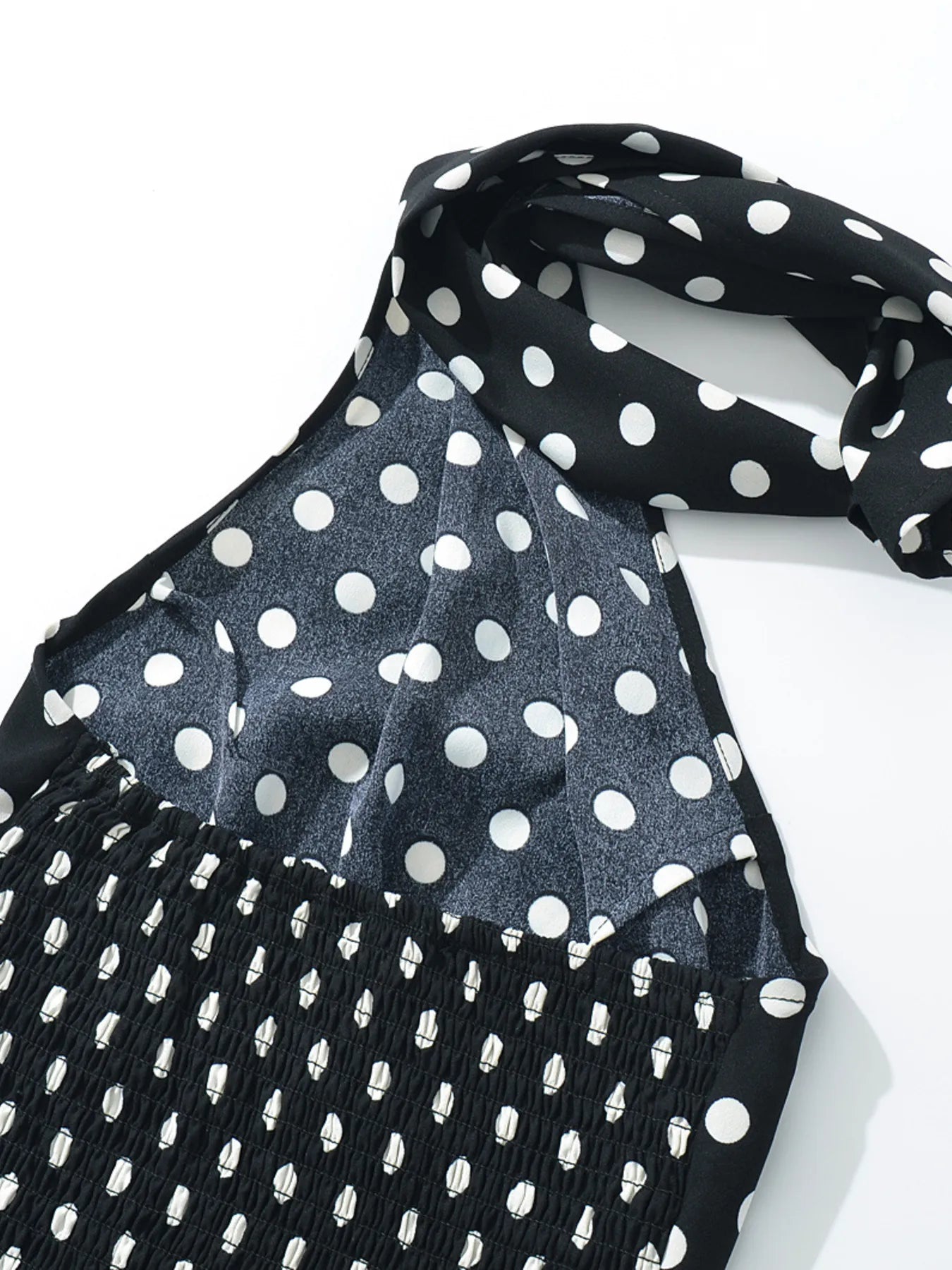 Polka Dot One-Shoulder Top and Mini Skirt Set OutfitFlow