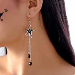 Star & Moon Chain Drop Earrings OutfitFlow