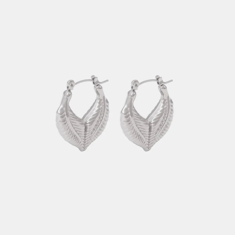 Titanium Steel Leaf Shape Earrings OutfitFlow