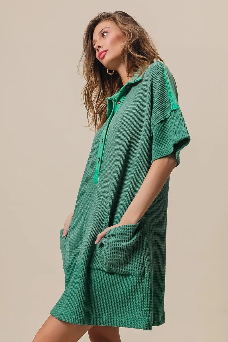 BiBi Dip Dye Mineral Washed Knit Dress OutfitFlow