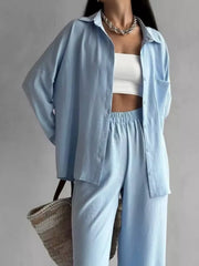 Button Down Shirt and Pants Set OutfitFlow