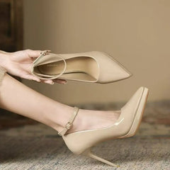 Point Toe Stiletto Pumps Apricot OutfitFlow