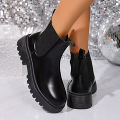 Round Toe Platform Boots OutfitFlow