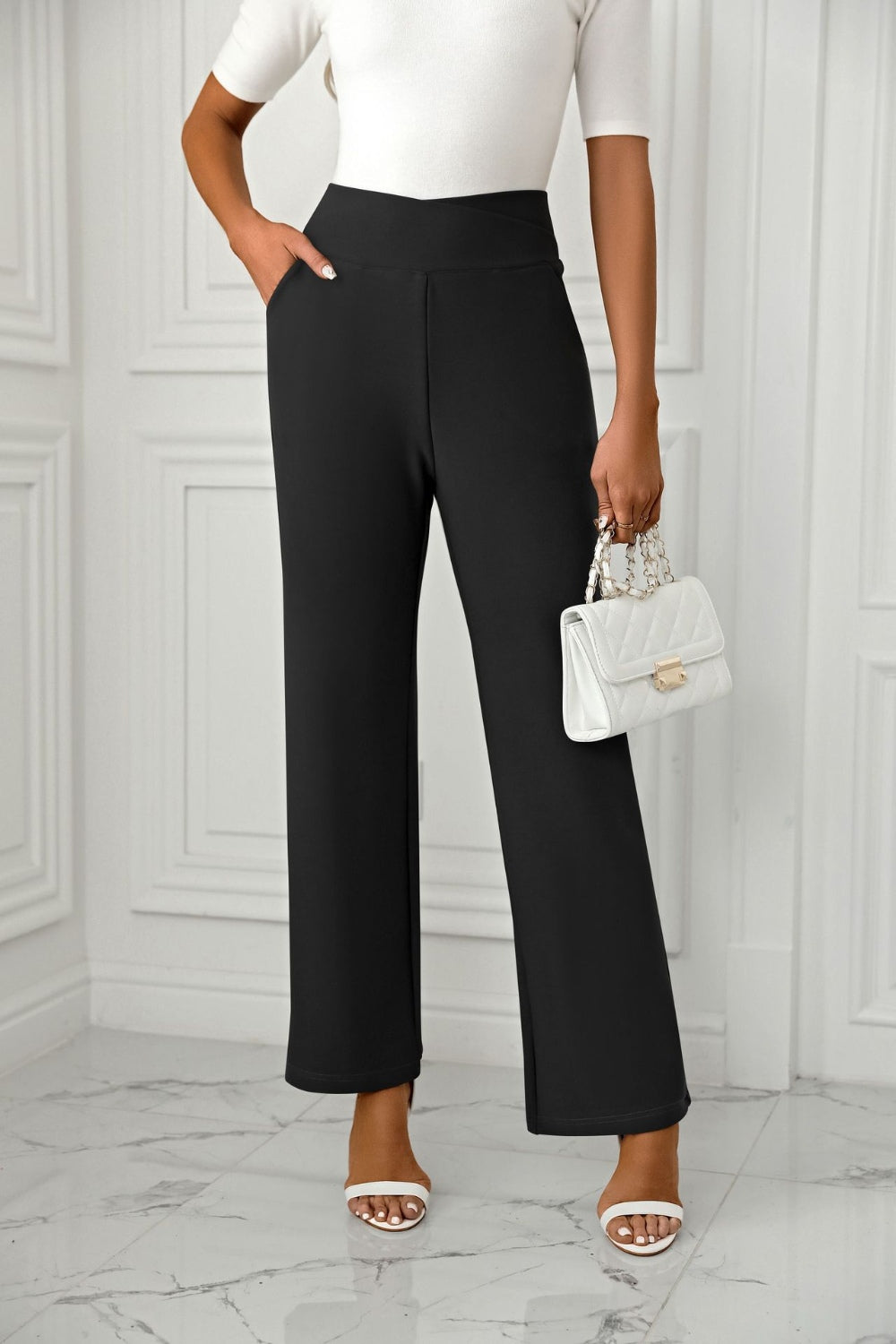 Outfit Flow - High Waist Straight Leg Pants