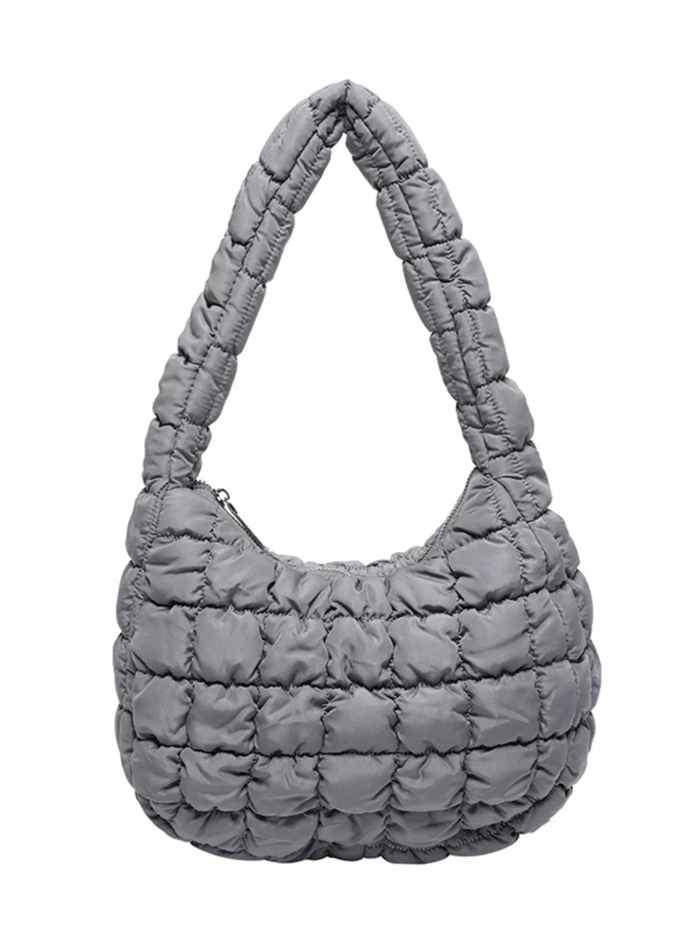 Quilted Ruched Shoulder Bag OutfitFlow