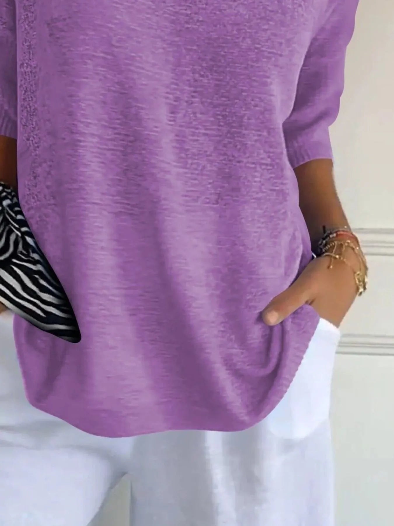 Full Size Relaxed Fit Ribbed Hem Sweater Plus Size OutfitFlow