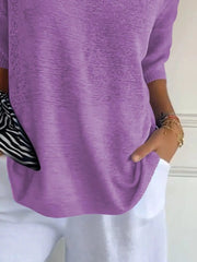 Full Size Relaxed Fit Ribbed Hem Sweater Plus Size OutfitFlow
