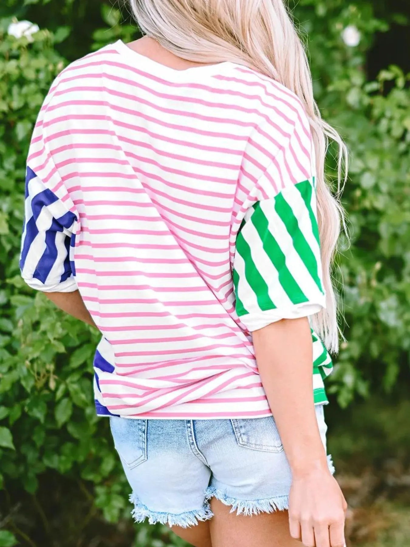 Colorful Striped Oversized T-Shirt OutfitFlow