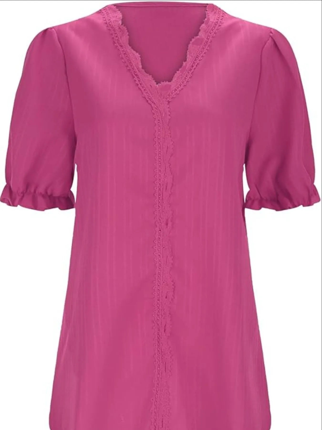Full Size Lace Detail V-Neck Blouse Plus Size OutfitFlow