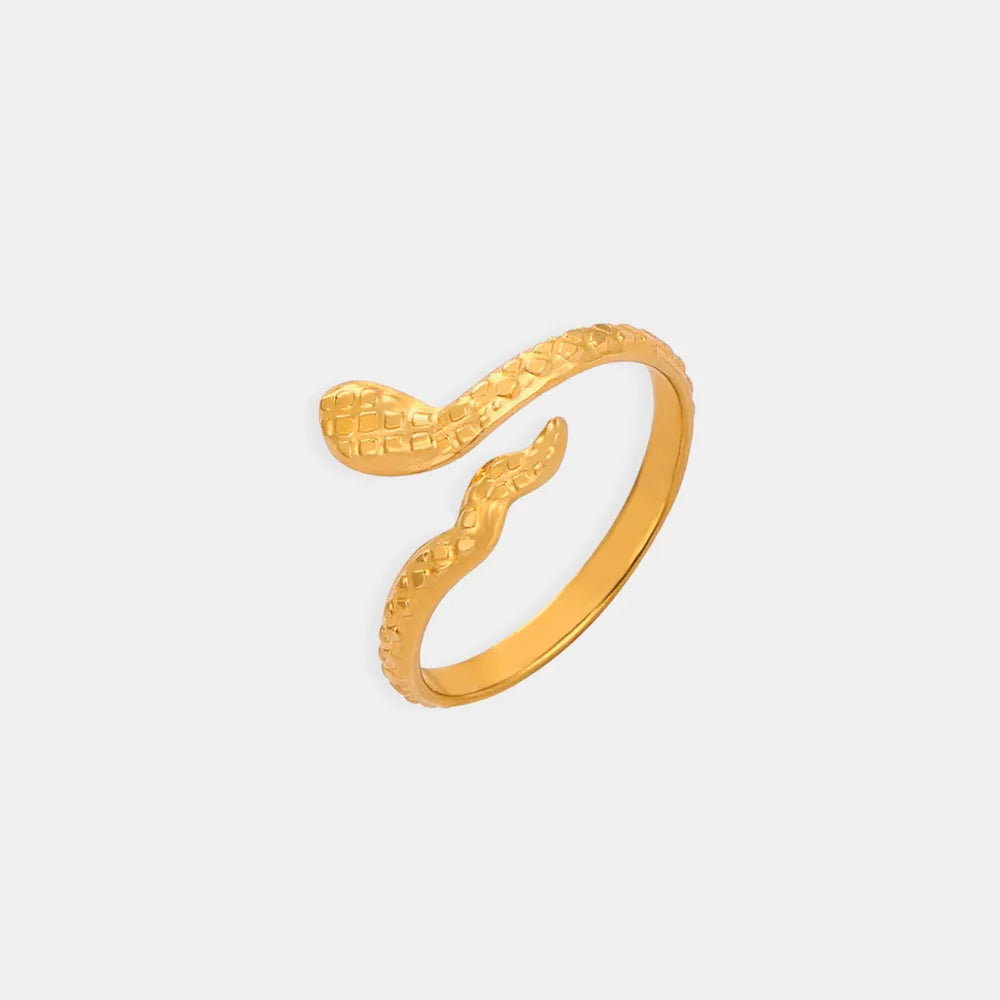 Titanium Steel Snake Shape Bypass Ring Style C 7 OutfitFlow