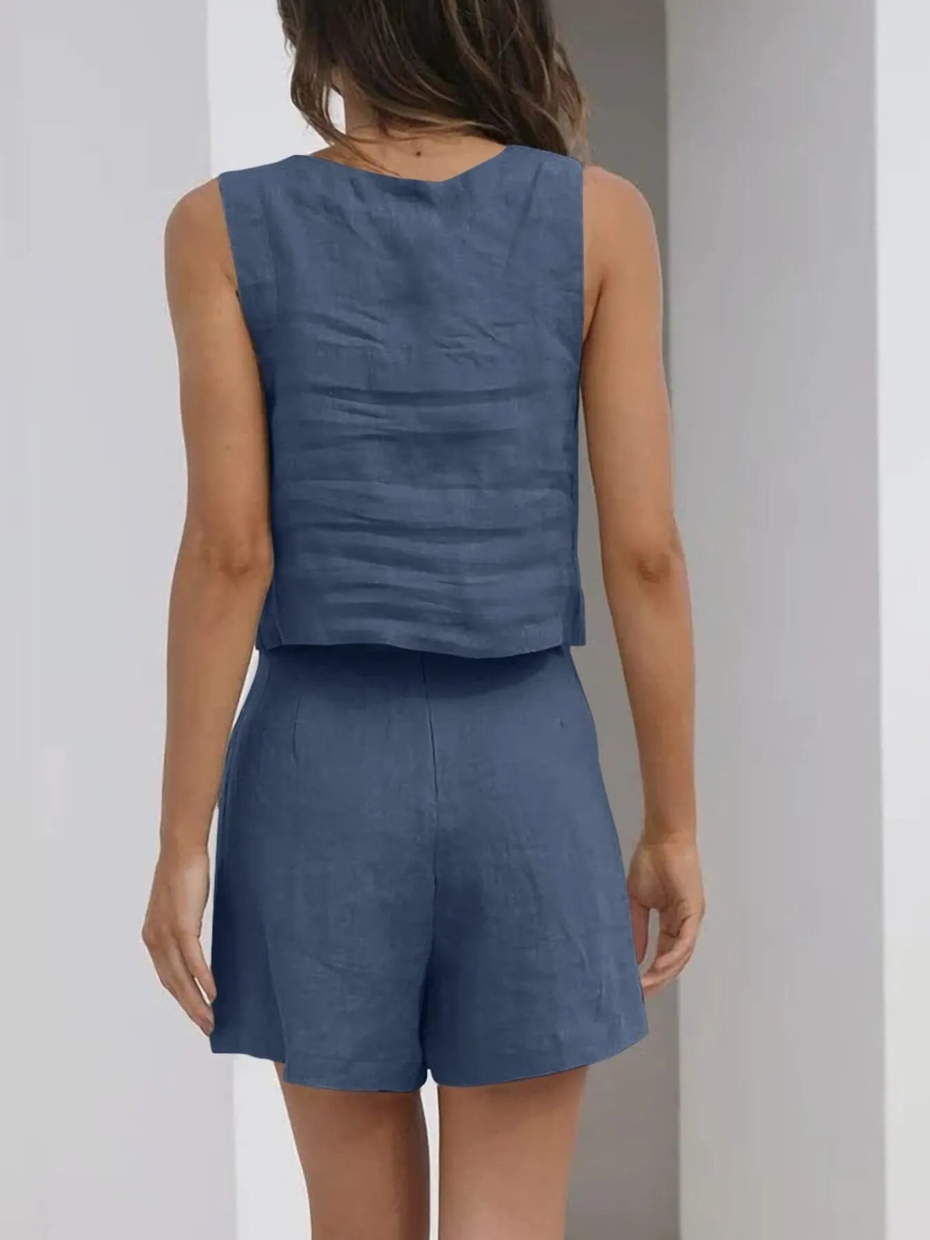 Square Neck Tank and Shorts Set OutfitFlow