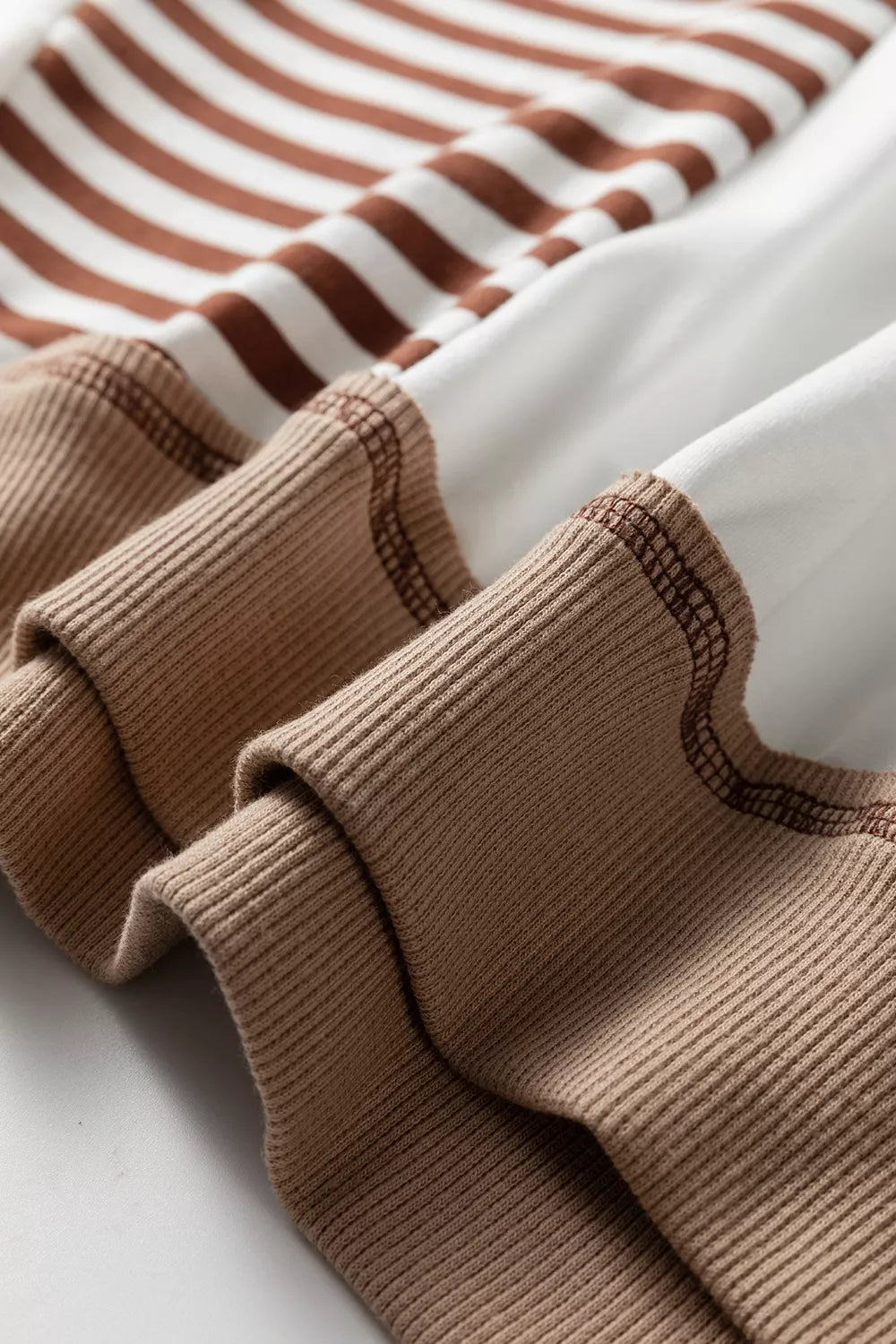 Stripe Colorblock Patchwork Contrast Stitching Sweatshirt OutfitFlow