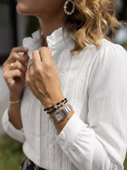 Lace Trim Long Sleeve Shirt OutfitFlow