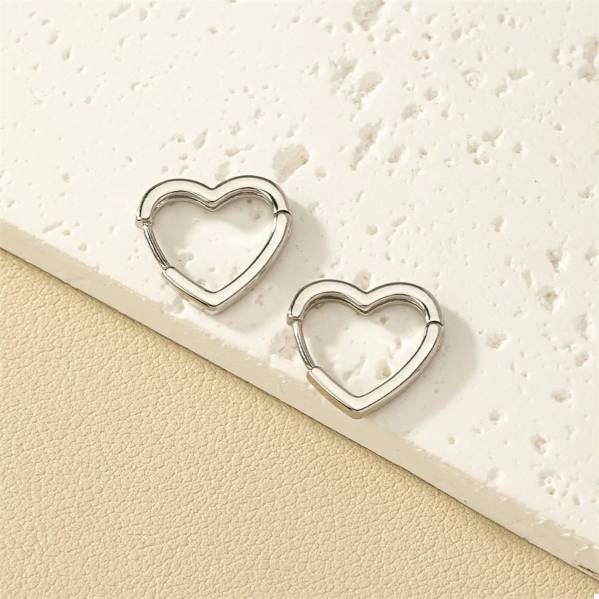 Alloy Heart Shape Hoop Earrings OutfitFlow