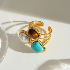 18K Gold-Plated Stainless Steel Open Ring OutfitFlow