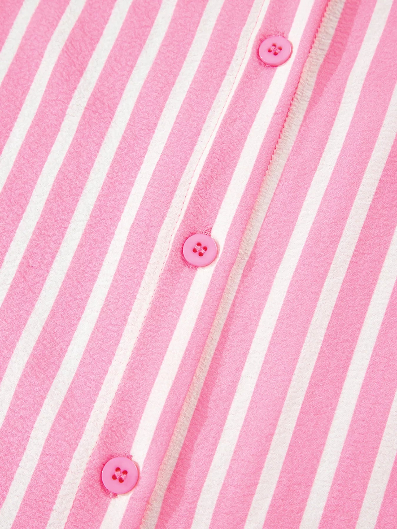 Stripe Buttoned Front Long Sleeve Top and Pants 2 Piece Sleepwear OutfitFlow