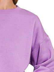 Zenana Fleece Crewneck Long Sleeve Sweatshirt OutfitFlow