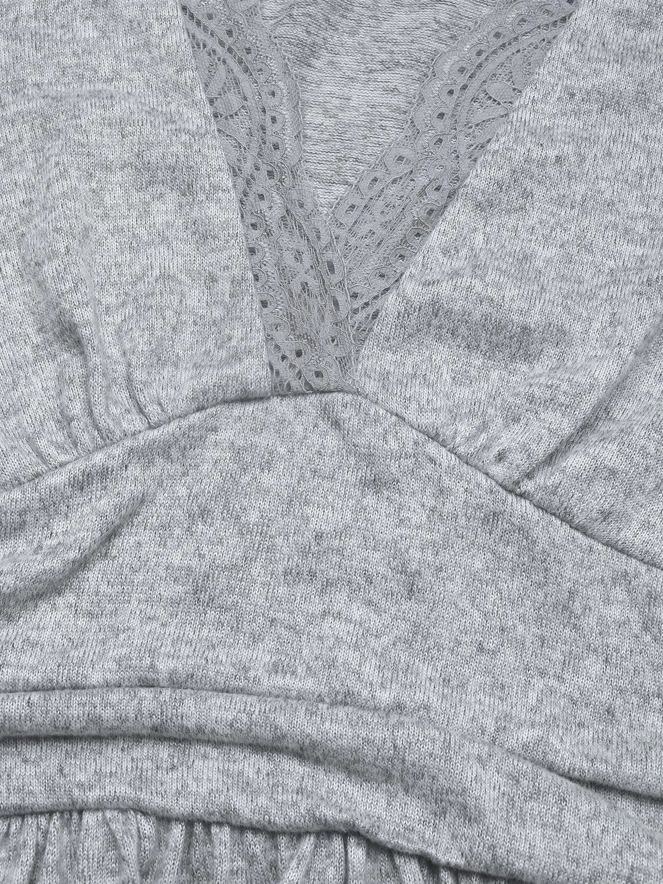 Lace Detail V-Neck Maxi Dress with Side Slit OutfitFlow