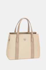 David Jones Canvas Handbag with Leather Trim WARM TAUPE One Size Trendsi