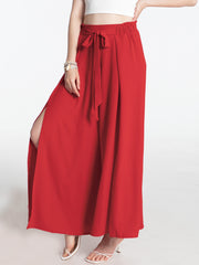 Outfit Flow - IZURIA Tied Slit Wide Leg Pants