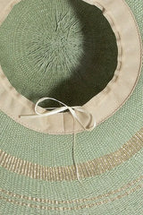 Fame Metallic Accent Trim Floppy Sun Hat OutfitFlow