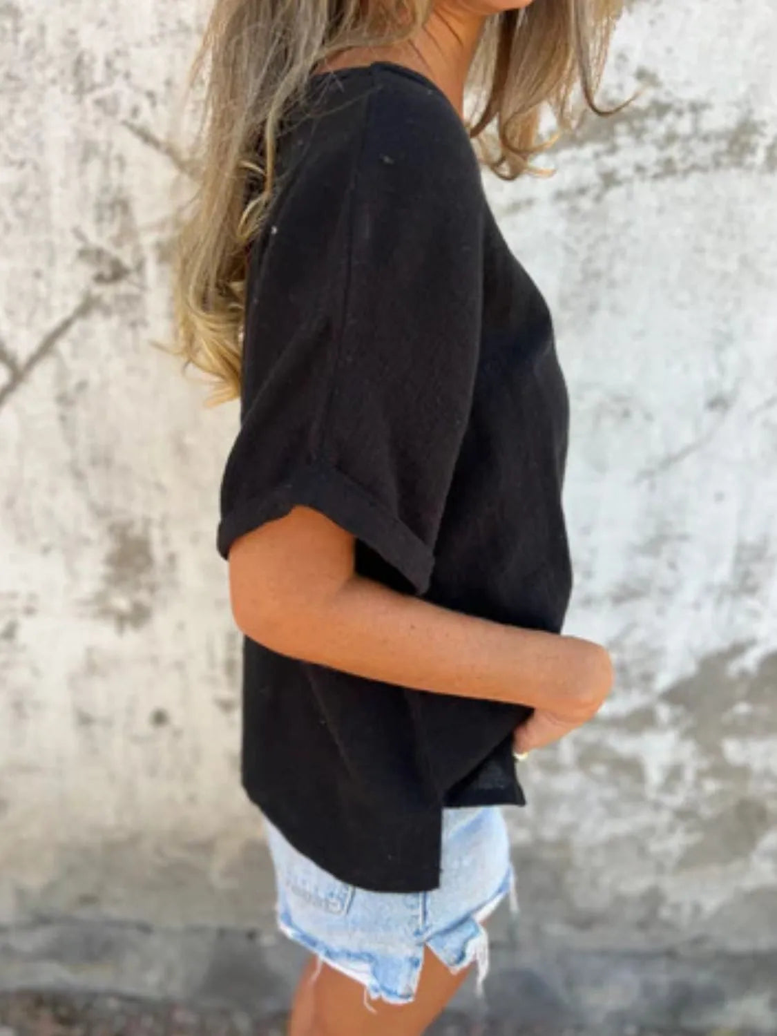 Full Size Round Neck Short Sleeve T-Shirt Plus Size OutfitFlow