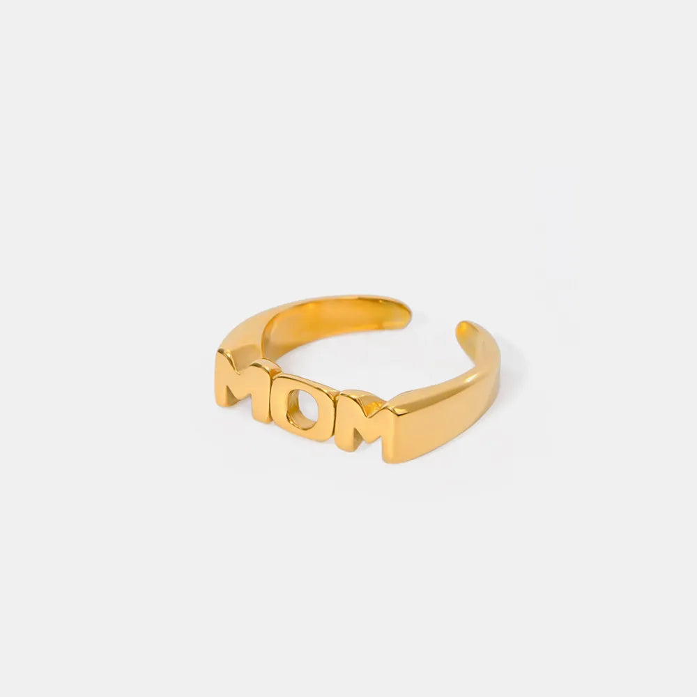 MOM Stainless Steel Open Ring Gold One Size OutfitFlow