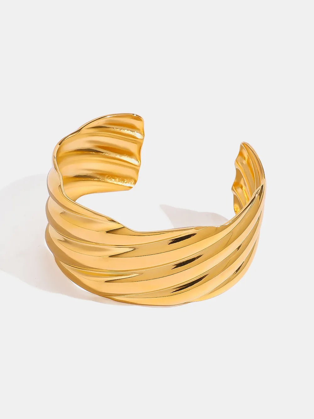18K Gold-Plated Stainless Steel Open Ring Gold One Size OutfitFlow