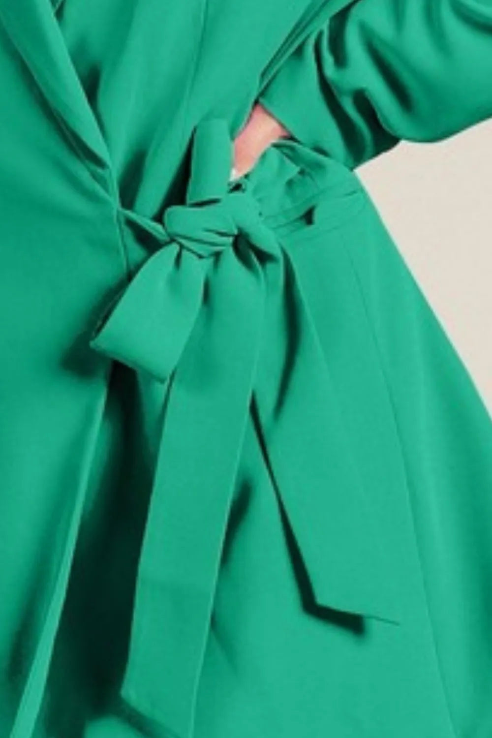 BiBi Wrap Tie Detailed Long Blazer OutfitFlow