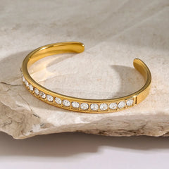 Stainless Steel Inlaid Zircon Bracelet OutfitFlow