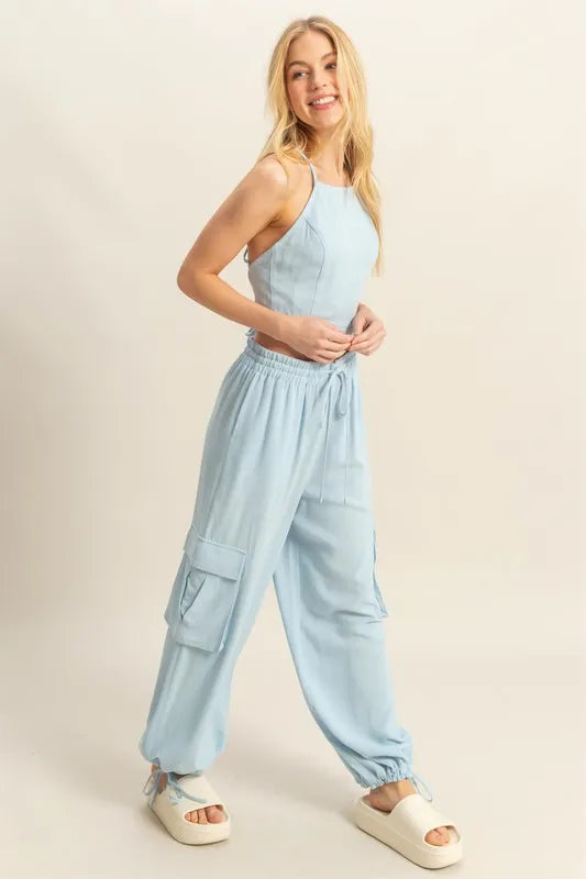 HYFVE Crop Top and Cargo Pants Set OutfitFlow