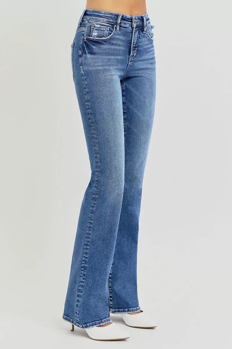 RISEN Full Size Tummy Control High Rise Straight Jeans Plus Size Trendsi
