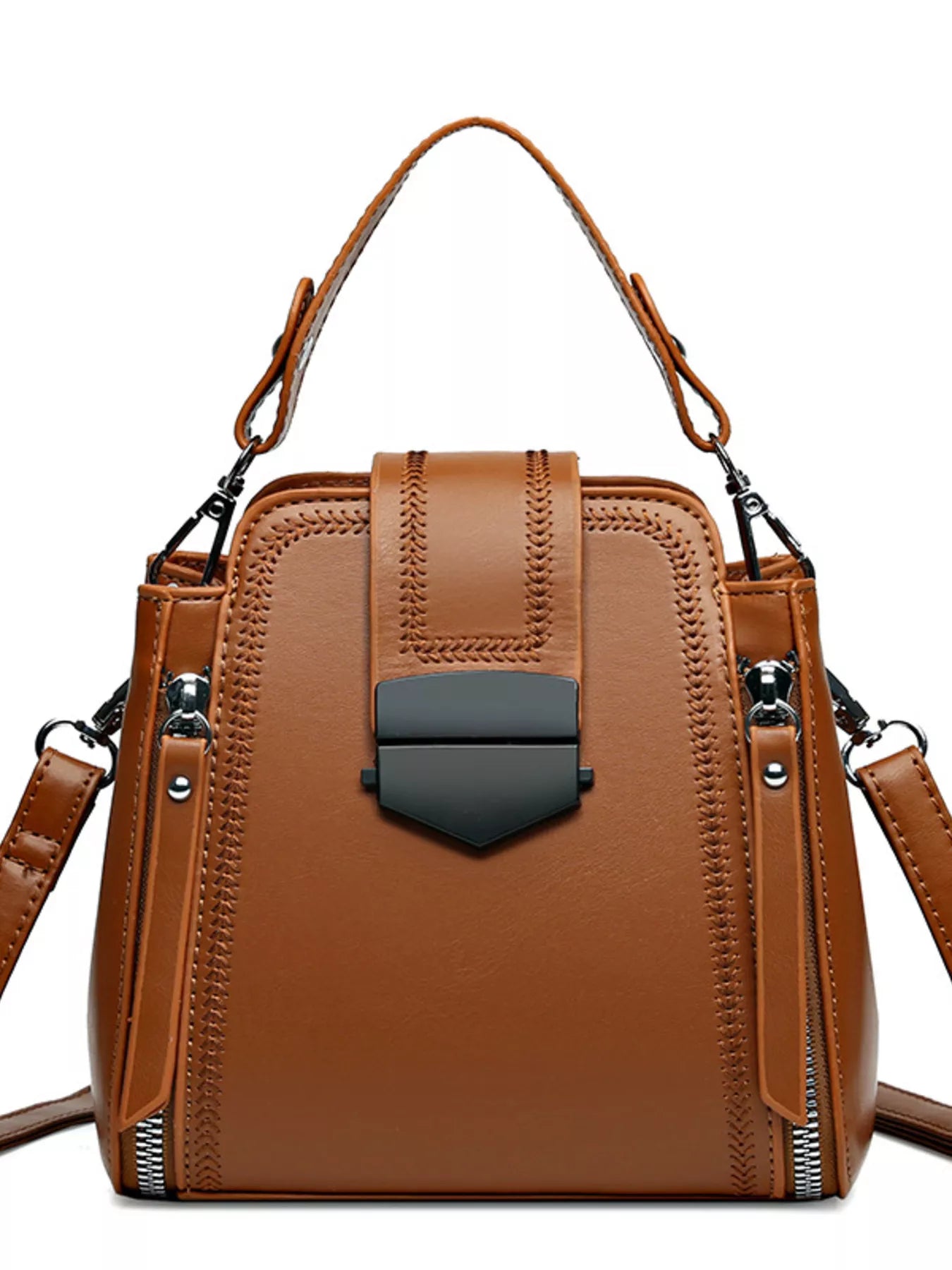 Leather Bucket Crossbody Bag OutfitFlow