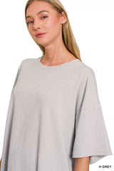 Zenana Cotton Short Sleeve Oversized Tunic Tee OutfitFlow