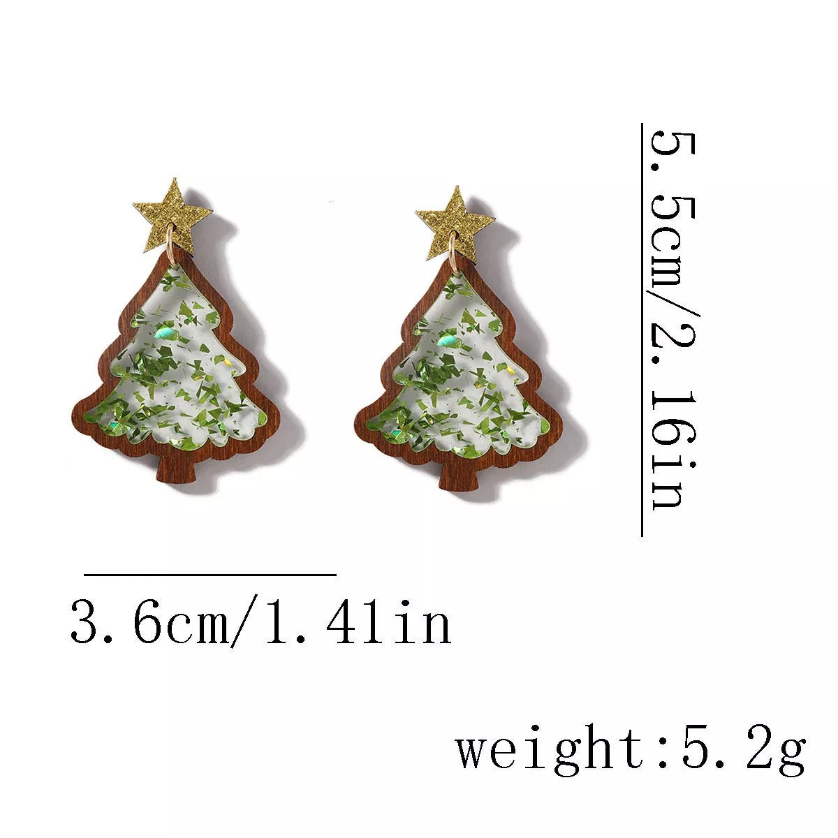 Christmas Tree Star Earrings OutfitFlow