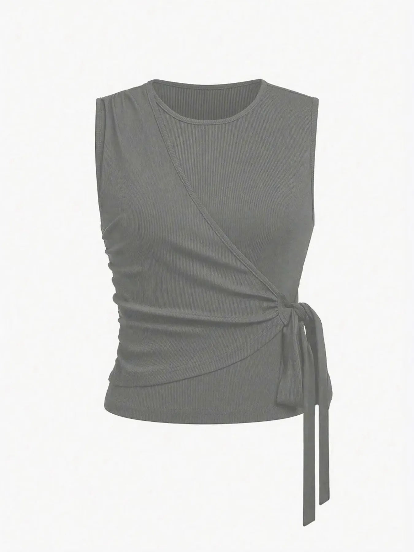 Round Neck Sleeveless Top and Pants Set OutfitFlow