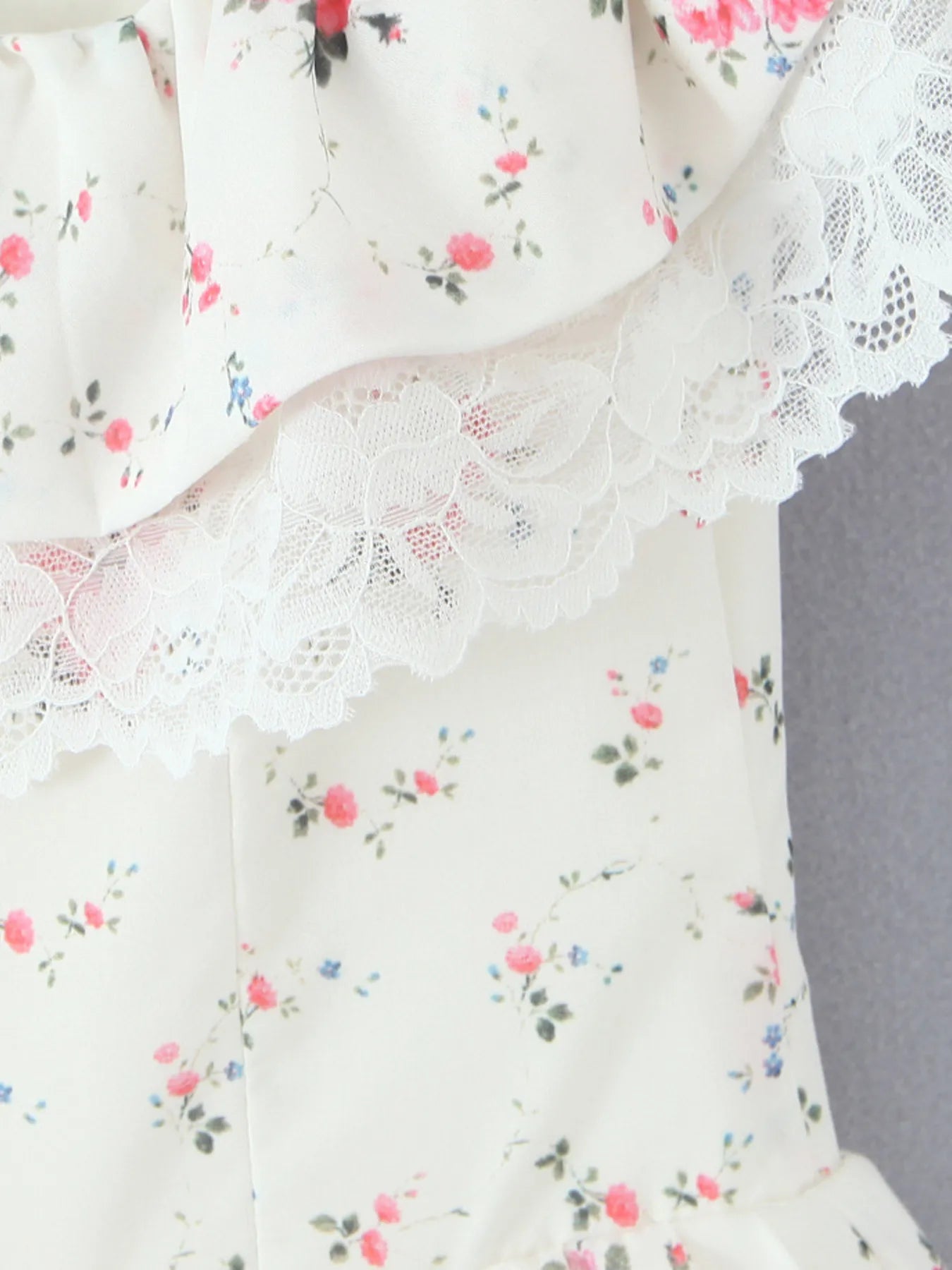 Off-Shoulder Floral Lace Trim Mini Dress OutfitFlow