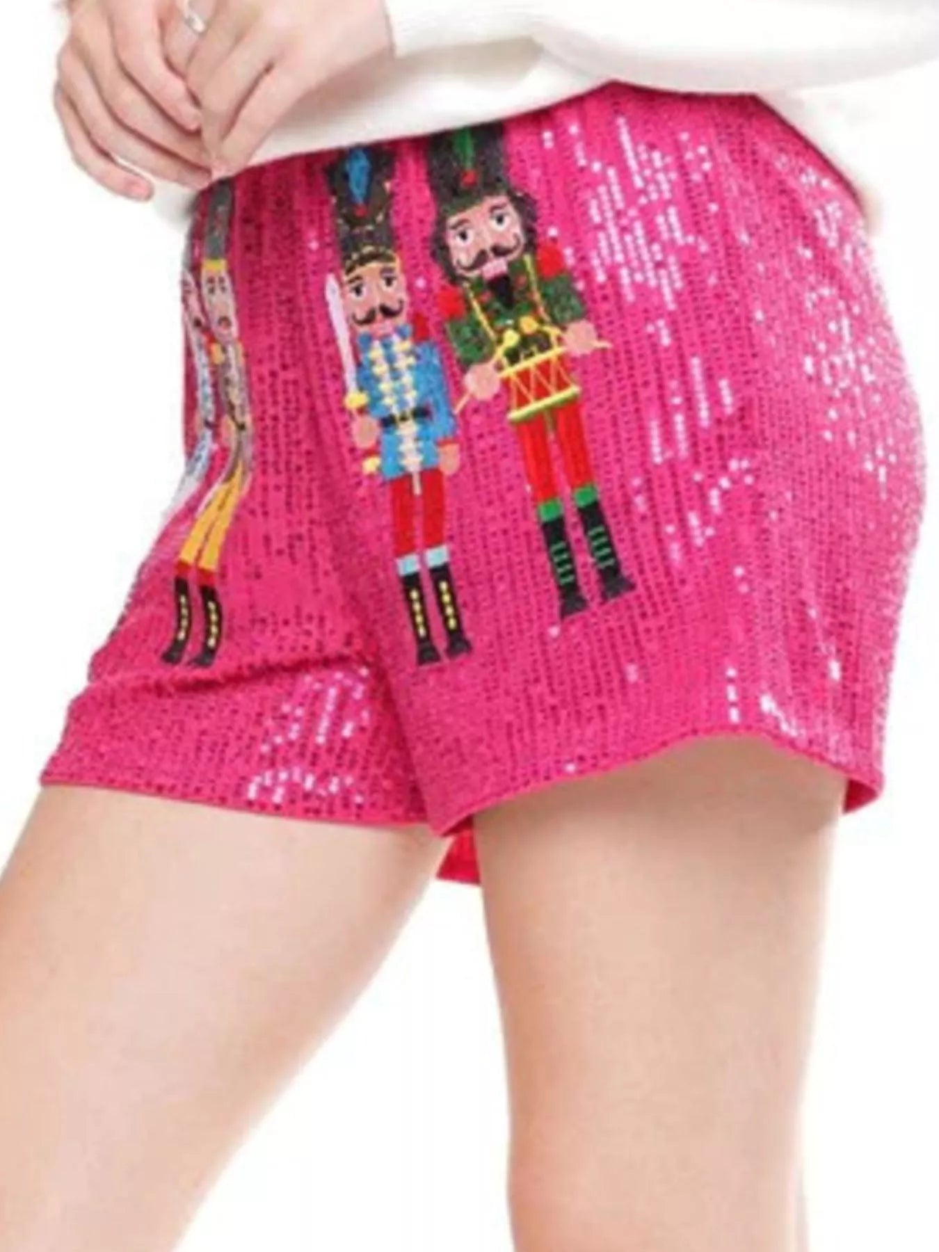 Christmas Sequined Nutcracker Shorts OutfitFlow