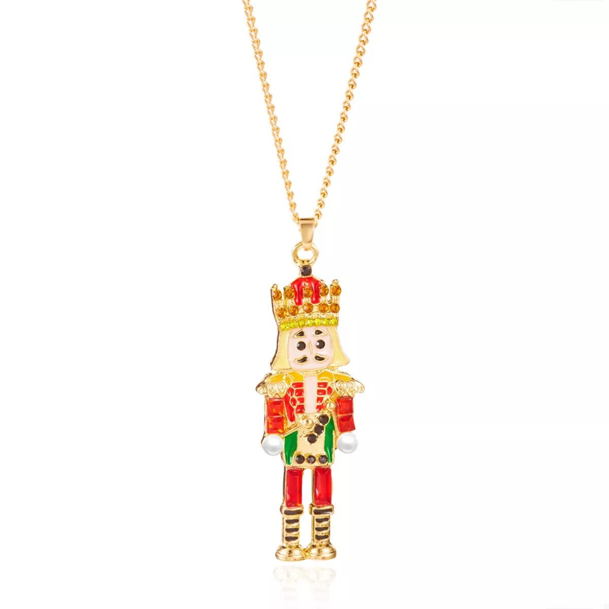 Christmas 18K Gold-Plated Nutcracker Pendant Necklace OutfitFlow