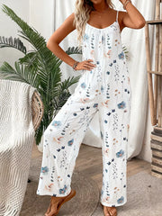 Floral Print Spaghetti Strap Casual Jumpsuit Trendsi