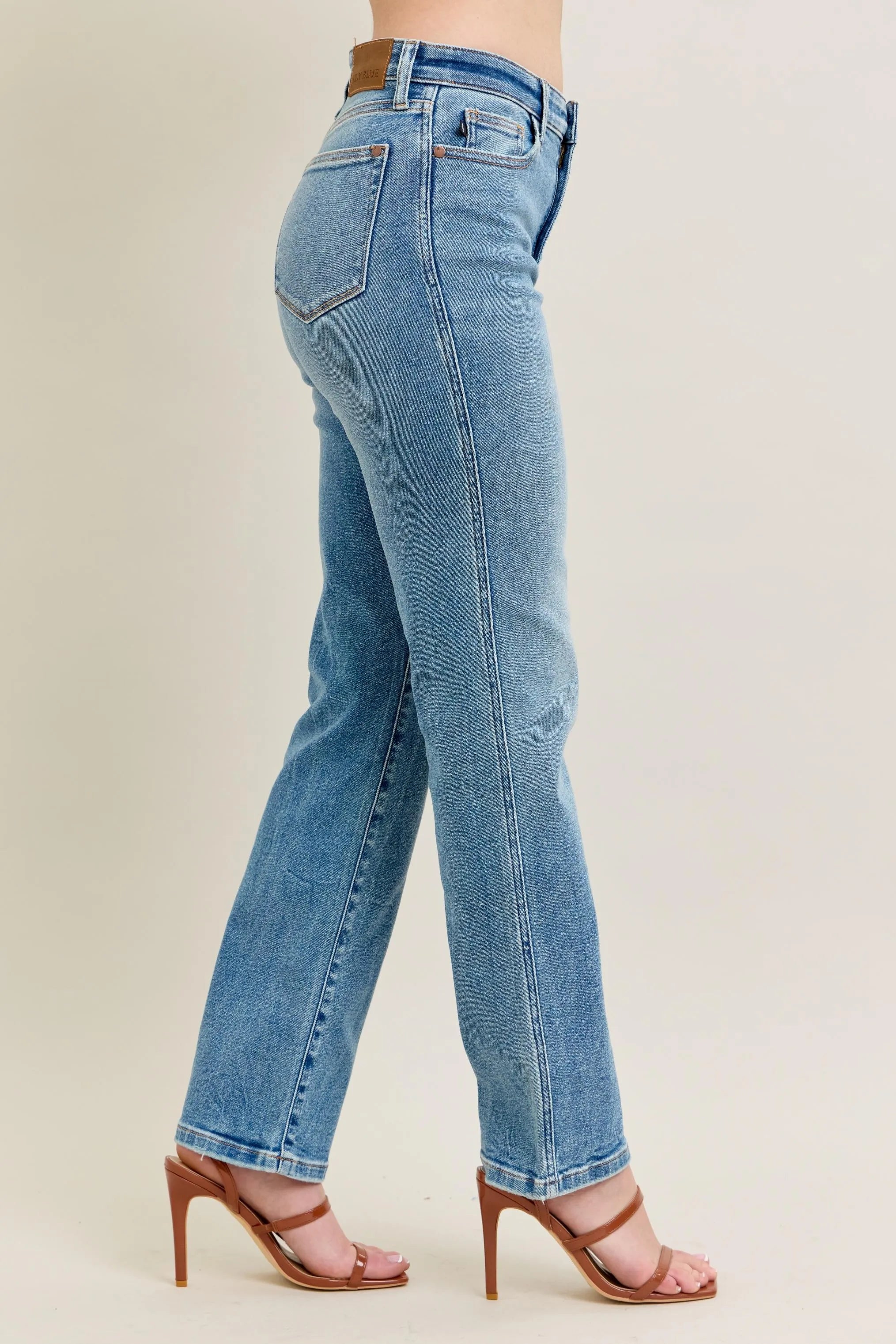Judy Blue Full Size Hw Vintage Straight Jeans Plus Size OutfitFlow