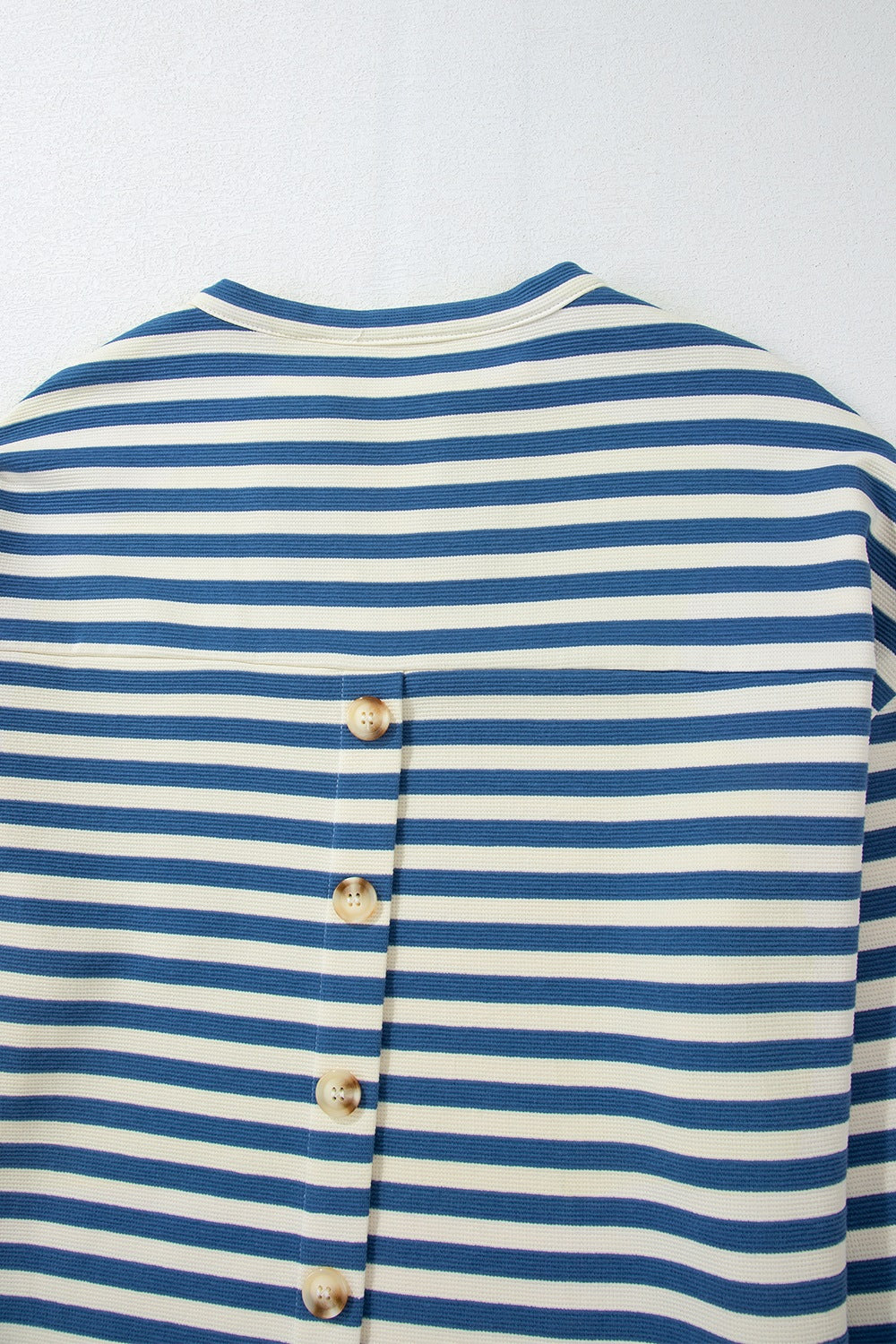 Stripe Chest Pocket Notched Top OutfitFlow