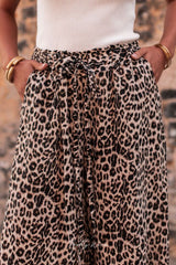 Outfit Flow - Leopard Drawstring Wide Leg Pants